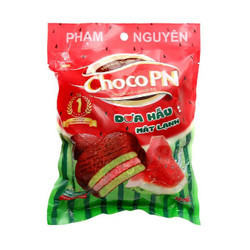 Bánh phủ socola hương dưa hấu Choco PN gói 204g (1 Gói)