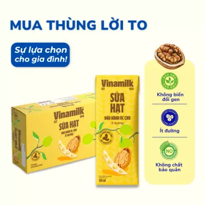 Thùng 48 hộp sữa hạt đậu nành óc chó Vinamilk 180ml