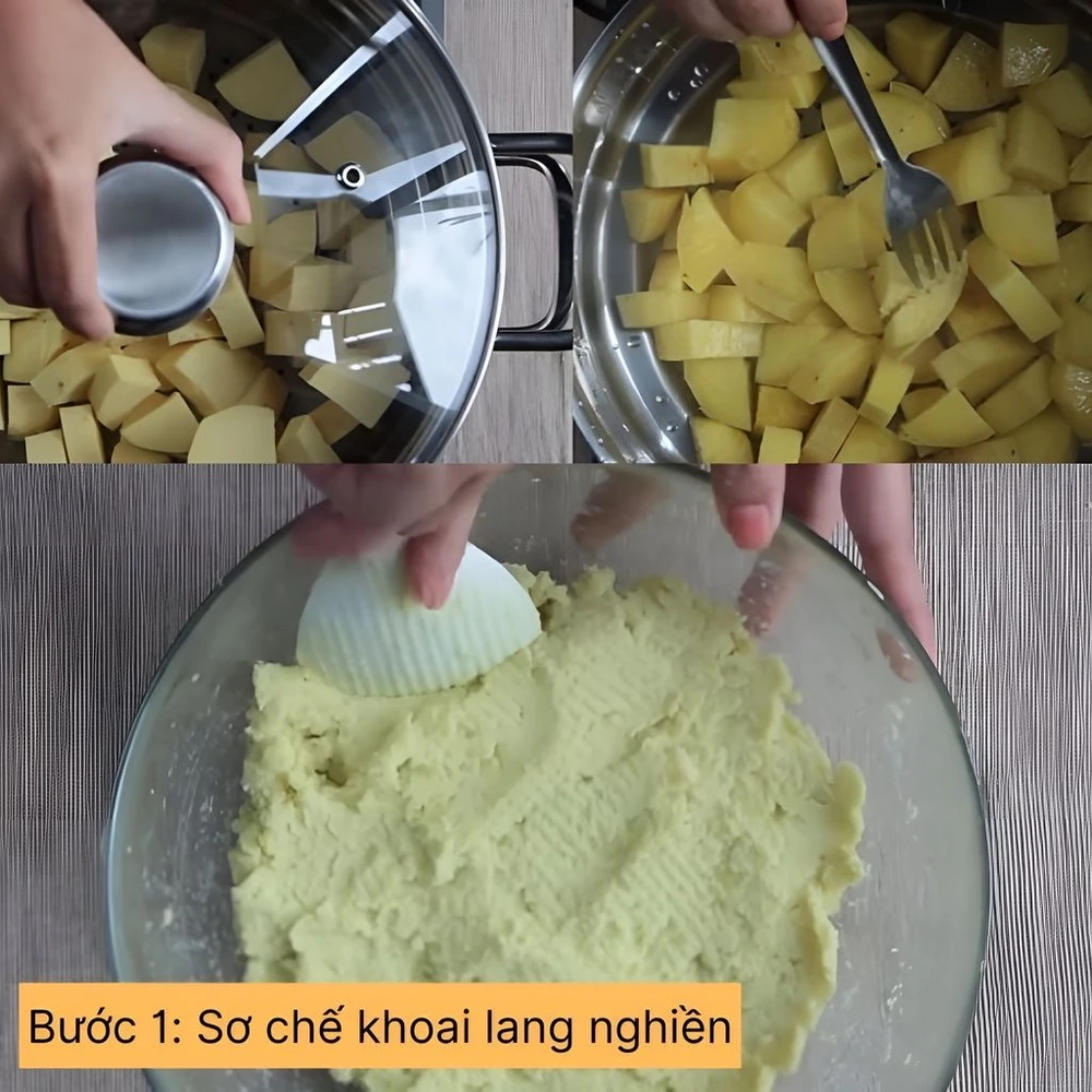 sơ chế khoai lang nghiền