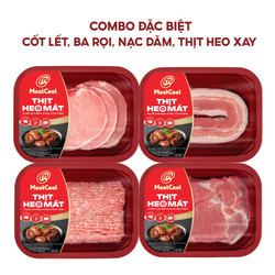 Combo Meatcool đặc biệt: Cốt lết, ba rọi, nạc dăm, thịt heo xay (360-440g/khay)