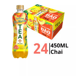 Thùng trà Oolong đào nhiệt đới Oolong Tea + chai 450ml (24 Chai)