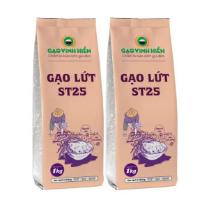 Combo 2 túi gạo lứt thơm ST25 Vinh Hiển túi 1kg (2 Túi)