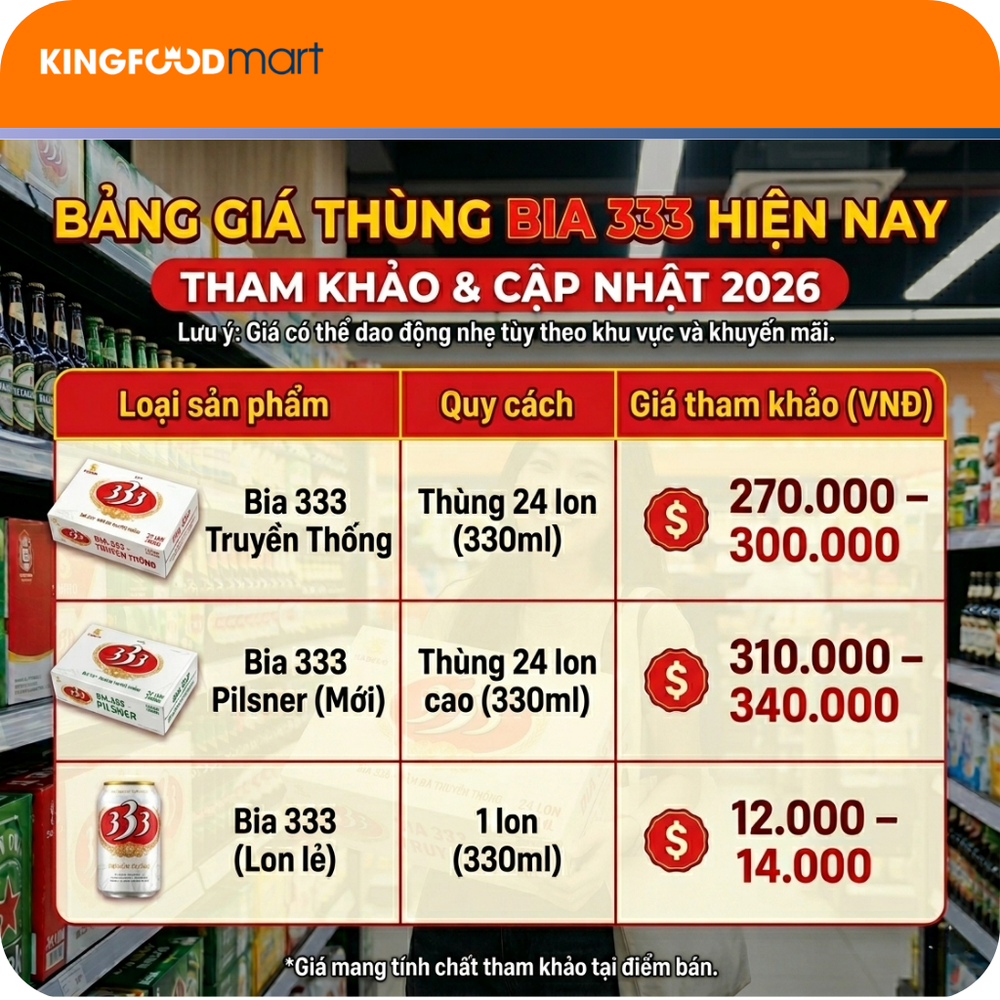 giá thùng bia 333 mới nhất