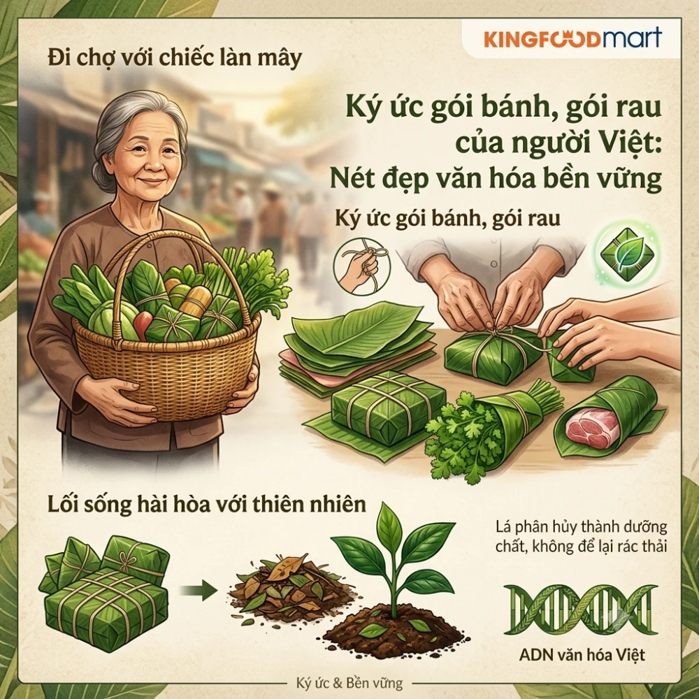 Ký ức gói bánh, gói rau của người Việt: Nét đẹp văn hóa bền vững
