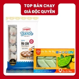 Combo há cảo tôm trứng cá 270g và chả tôm phỉ thuý 130g