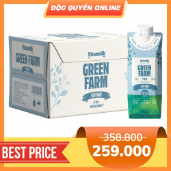 Thùng tươi tiệt trùng Green Farm cao đạm ít béo Vinamilk hộp 250ml (12 Hộp)