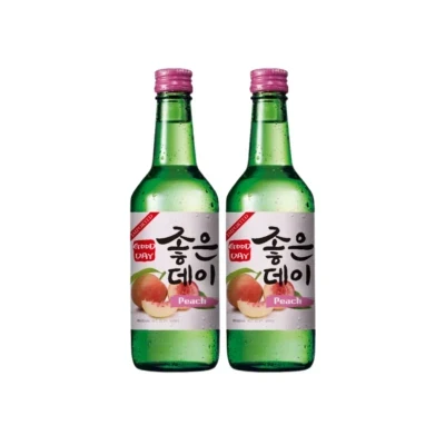 Combo 2 chai rượu soju Good Day hương đào 13.5% 360ml
