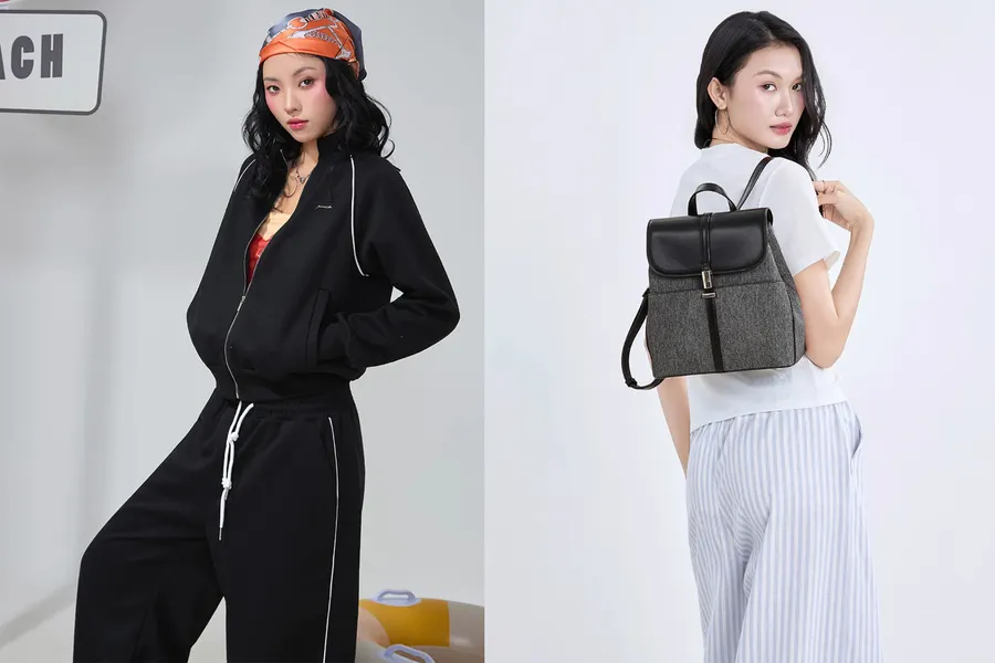 Áo Khoác Viền Nổi Đi Cùng Balo Phối Khóa Trong Outfit Năng Động