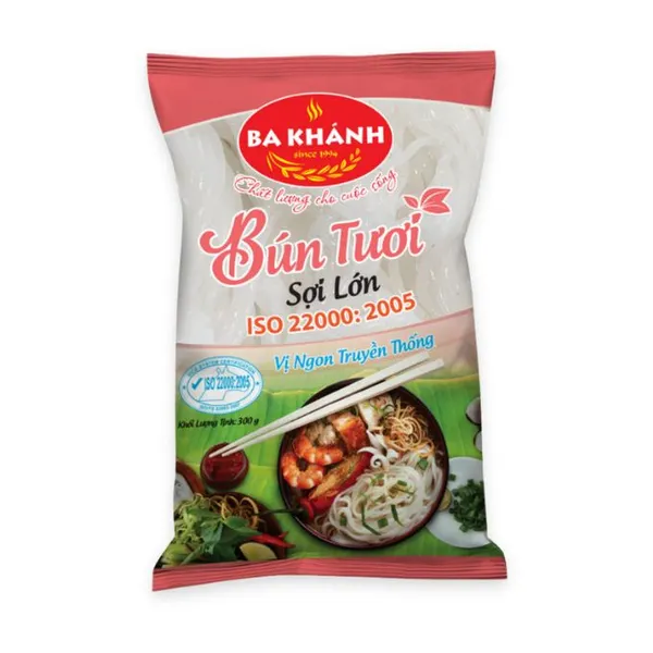 Bún tươi sợi lớn Ba Khánh gói 300g