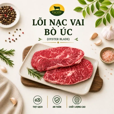 Bắp vá (lõi nạc vai) bò Úc Pacow gói 500g