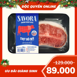 Lõi vai bò Mỹ đông lạnh Steak Savora khay 200g (1 Khay)