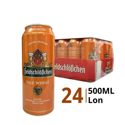 Thùng 24 lon bia Feldschlobchen Pale Wheat 5.0% 500ml