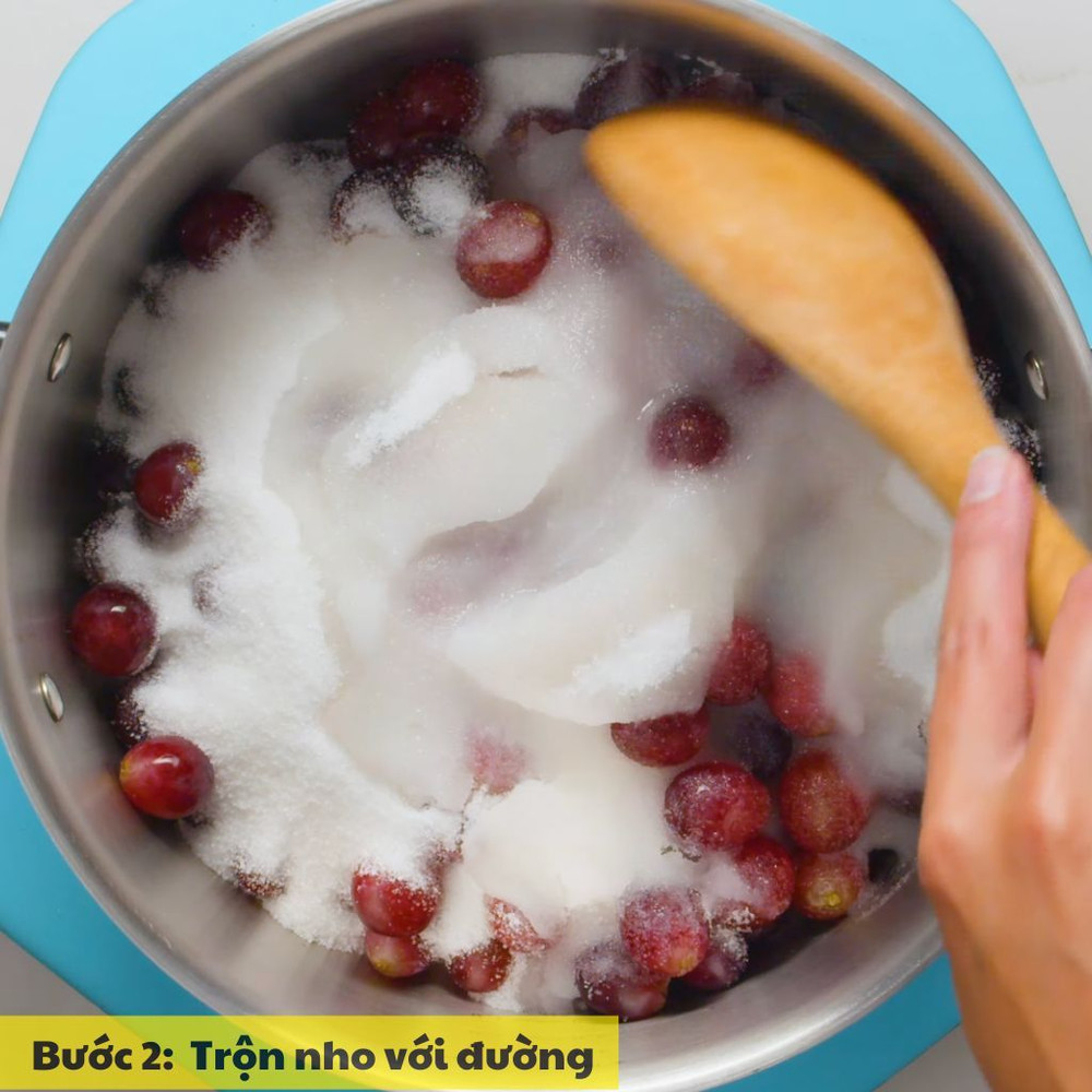 trộn nho với đường