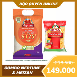 Neptune & Meizan: Gạo ST25+ 5kg và Nui ống cao cấp 400g