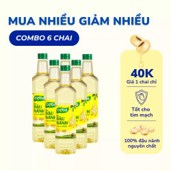 Combo 6 Chai Dầu Đậu Nành Tự Nhiên Coba 1L