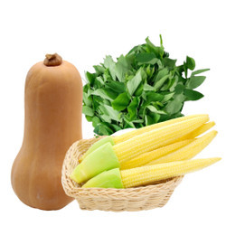 Combo rau ngót, bí đỏ, bắp non