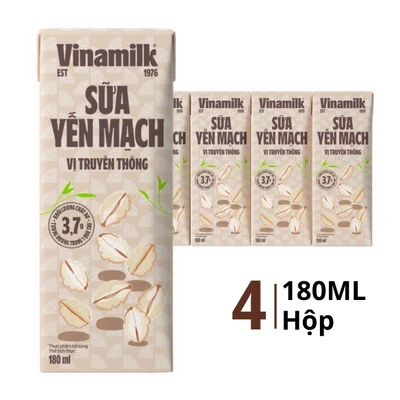 Lốc 4 hộp sữa yến mạch Vinamilk 180ml