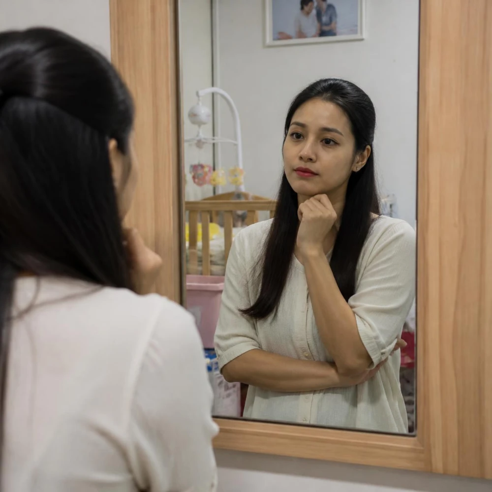 Khi mọi thứ xoay quanh con, mẹ có thể dần quên mất những nhu cầu và sở thích của chính mình. (Ảnh được tạo bởi AI)  