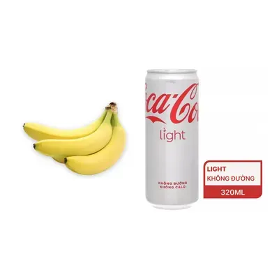 Combo Chuối già giống Nam Mỹ nhánh 1.1Kg (1 nhánh) + Nước ngọt Light CocaCola lon 320ml