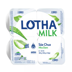 Lốc sữa chua ăn nha đam Lothamilk hộp 100g (4 Hộp)