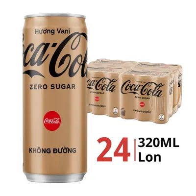 Thùng 24 lon nước ngọt Coca Cola vị vani 320ml
