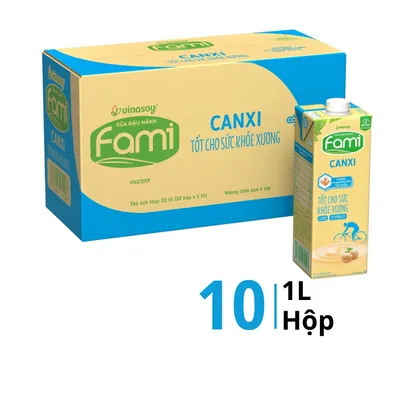 Thùng 10 hộp sữa đậu nành Canxi Fami 1L