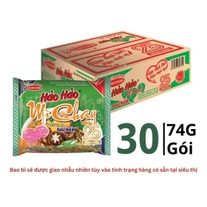 Thùng 30 gói mì ăn liền chay Hảo Hảo Acecook vị rau nấm 74g