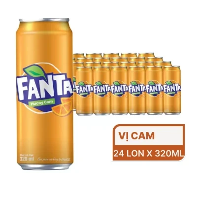 Thùng 24 lon nước ngọt Fanta hương cam 320ml