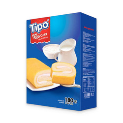 Bánh bông lan cuộn kem sữa Tipo hộp 180g