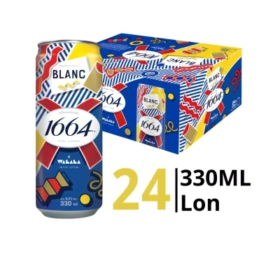 Thùng 24 lon bia 1664 Blanc 5.0% 330ml