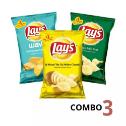 Combo 3 bánh snack khoai tây LAY'S nhiều vị
