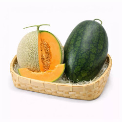 Combo dưa hấu ruột đỏ 2.5KG + dưa lưới vỏ xanh ruột cam 1.6KG (1 Combo)