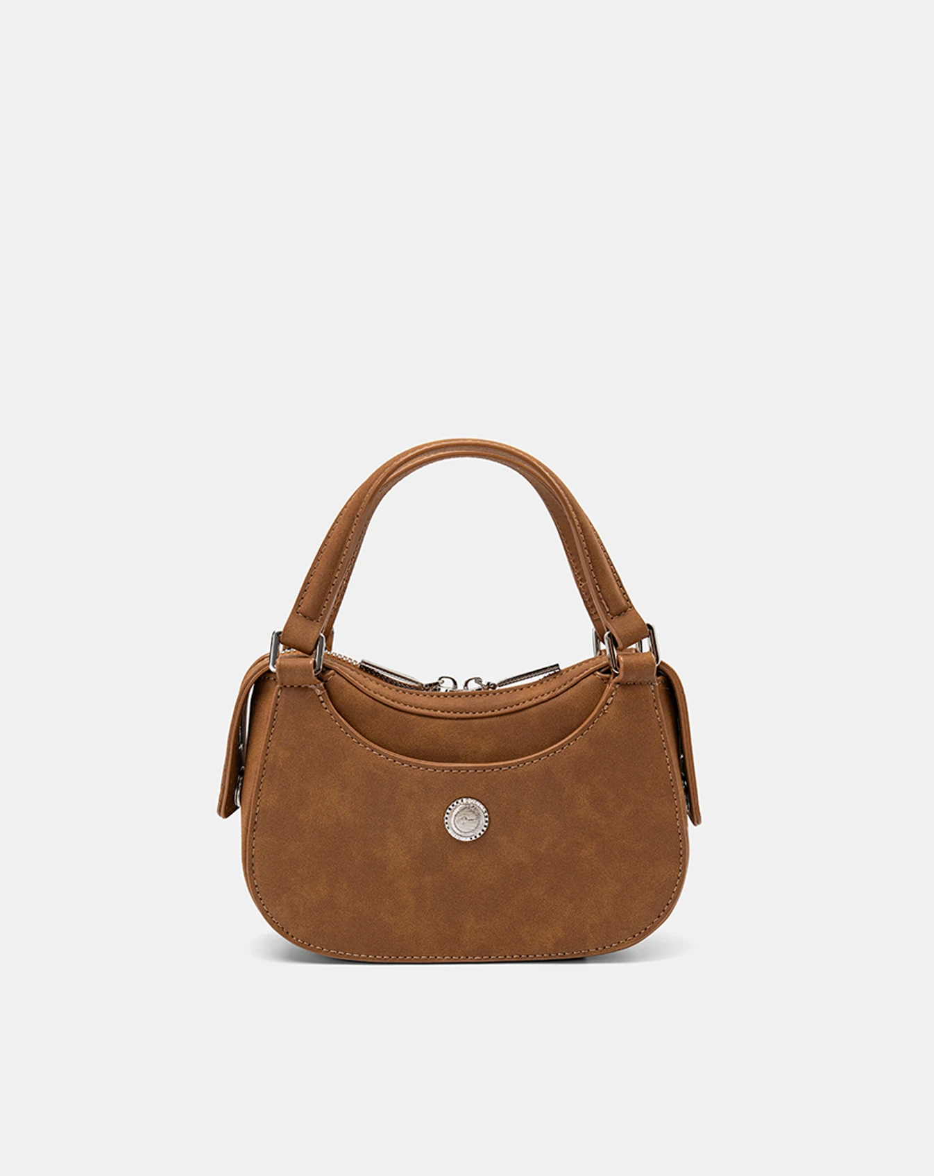 Túi Xách Nhỏ Double-Handle Trang Trí Logo Kim Loại - Image 1