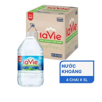 Thùng 4 chai nước khoáng La Vie 5L