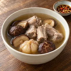 Cách nấu canh nấm đông cô hầm sườn heo ngọt thanh thơm lừng