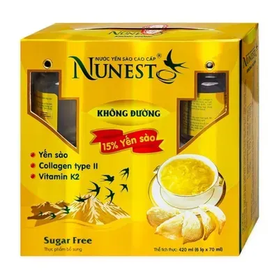 Lốc 6 hộp nước yến sào Nunest không đường 70ml