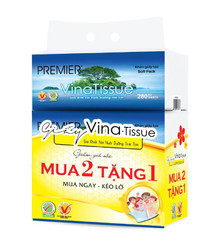 Khăn giấy rút vinatissue 280 tờ 2 lớp Premier lốc 500g (1 Lốc)