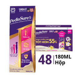 Thùng sữa dinh dưỡng pha sẵn hương vani Pediasure hộp 180ml (48 Hộp)