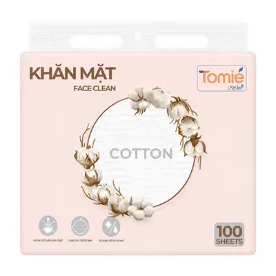 Khăn mặt Cotton Tomie gói 100 tờ