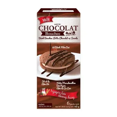 Bánh Bouchee Chocolat vị socola Lotte hộp 162g