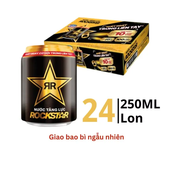 Thùng 24 lon nước tăng lực Rockstar 250ml