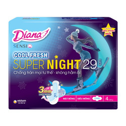 Băng vệ sinh ban đêm Cool Fresh 29cm 4 miếng Diana gói 30g (1 Gói)