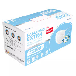 Hộp khẩu trang extra 4 lớp x 50 cái màu trắng Famapro hộp 50 cái (1 Hộp)