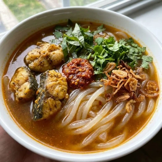 Bánh canh cá lóc miền Trung dai ngon, nước dùng ngọt đậm vị