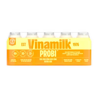 Lốc 5 chai sữa chua uống Probi Vinamilk hương dứa 65ml