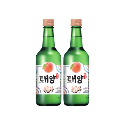 Combo 2 chai rượu Soju Tae Yang hương đào 13% 360ml