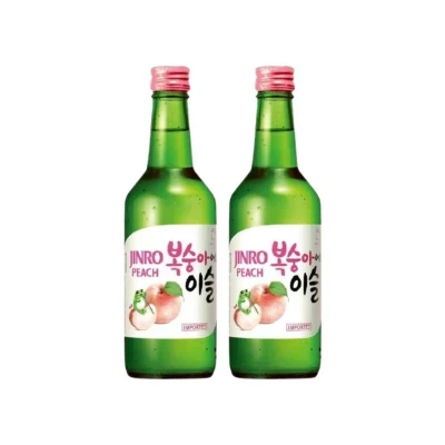Combo 2 chai Rượu soju đào 13% Jinro 360ml