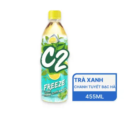 Trà xanh Freeze C2 hương chanh tuyết bạc hà chai 455ml