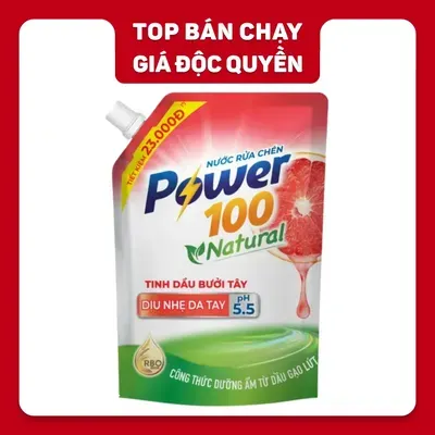 Nước rửa chén Natural tinh dầu bưởi tây Power100 túi 2kg