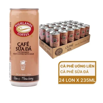 Thùng 24 Lon Cà Phê Sữa Highlands Coffee 235ml